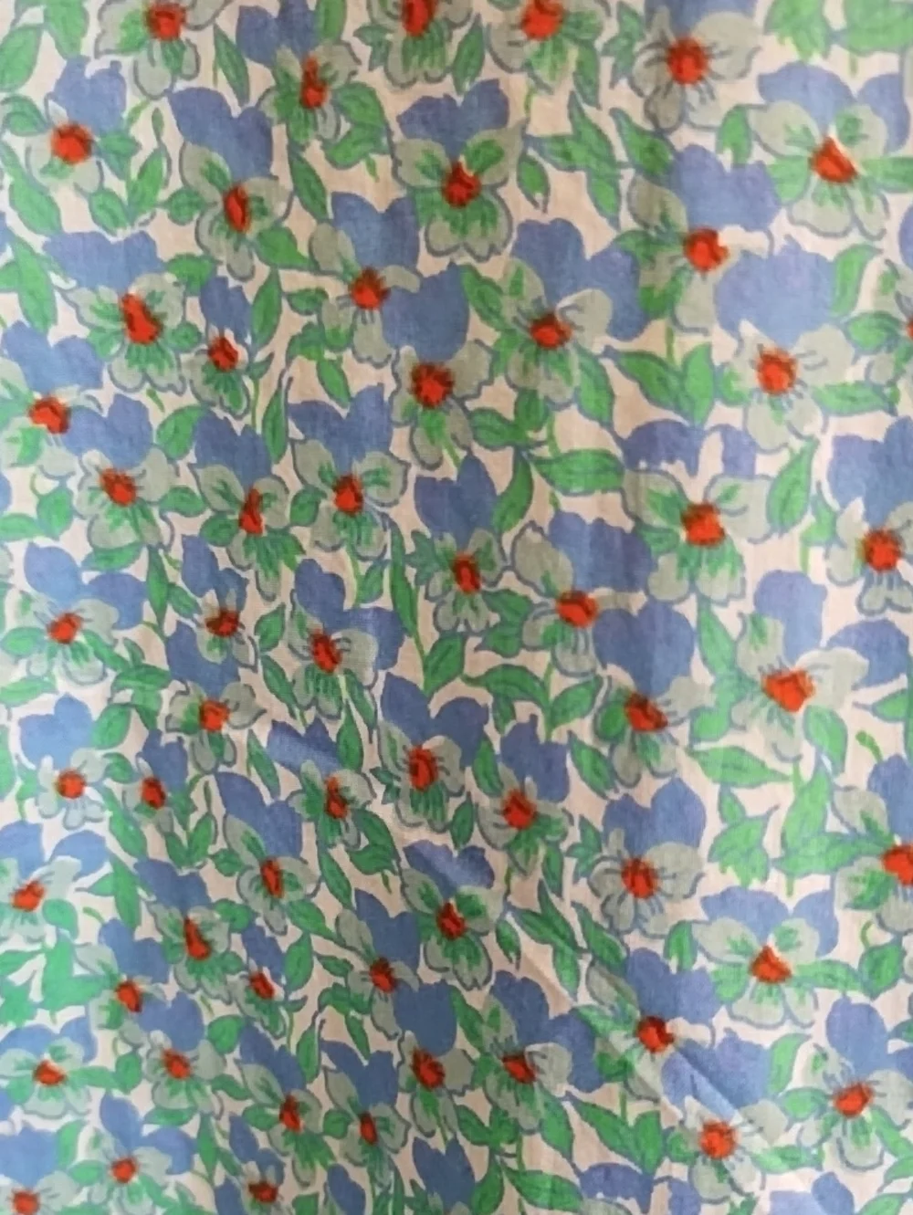 J. CREW WOMAN'S BLOUSE, BEAUTIFUL BLUE,GREEN&RED, 100% COTTON. SZ 6
